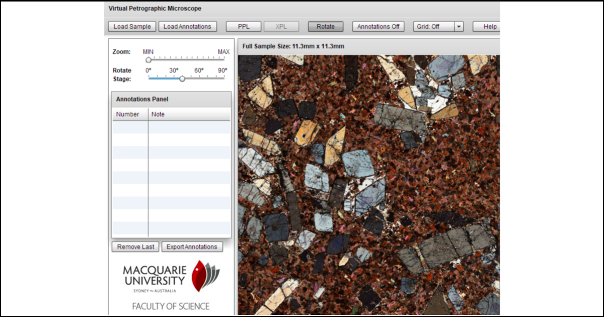 The virtual microscope adopted by Professor Félix Gervais will enable 23 students taking the  GLQ1115 - Pétrographie course to complete their rock identification laboratories.